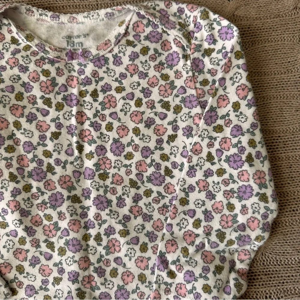 EUC Carter’s 3pc Baby Girl Mix’n’Match Bundle, Lilac Floral, 18 Months